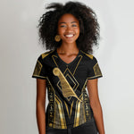 Egypt Feather Of Maat Women V-Neck T-Shirt Ancient Mythology Truth And Justice