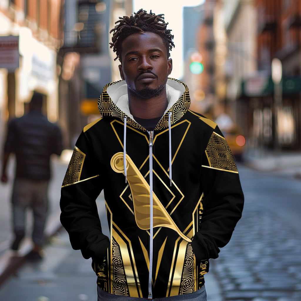 Egypt Feather Of Maat Zip Hoodie Ancient Mythology Truth And Justice