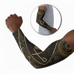 Egypt Crook And Flail Arm Sleeves Ancient Mythology Pharaoh Royalty Gold