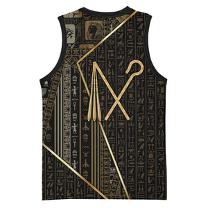 Egypt Crook And Flail Basketball Jersey Ancient Mythology Pharaoh Royalty Gold