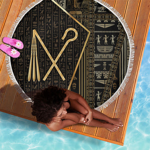 Egypt Crook And Flail Beach Blanket Ancient Mythology Pharaoh Royalty Gold