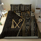 Egypt Crook And Flail Bedding Set Ancient Mythology Pharaoh Royalty Gold