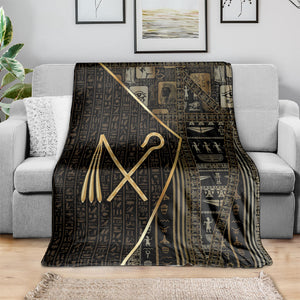 Egypt Crook And Flail Blanket Ancient Mythology Pharaoh Royalty Gold