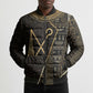 Egypt Crook And Flail Bomber Puffer Jacket Ancient Mythology Pharaoh Royalty Gold