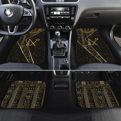 Egypt Crook And Flail Car Mats Ancient Mythology Pharaoh Royalty Gold