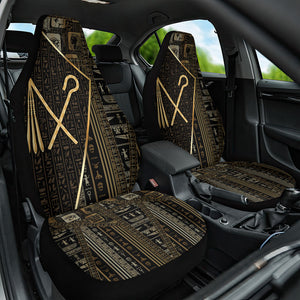 Egypt Crook And Flail Car Seat Cover Ancient Mythology Pharaoh Royalty Gold