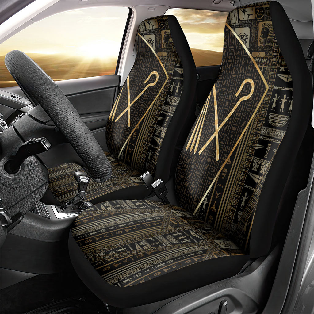 Egypt Crook And Flail Car Seat Cover Ancient Mythology Pharaoh Royalty Gold