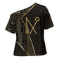 Egypt Crook And Flail Cross Shoulder Shirt Ancient Mythology Pharaoh Royalty Gold