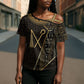 Egypt Crook And Flail Cross Shoulder Shirt Ancient Mythology Pharaoh Royalty Gold