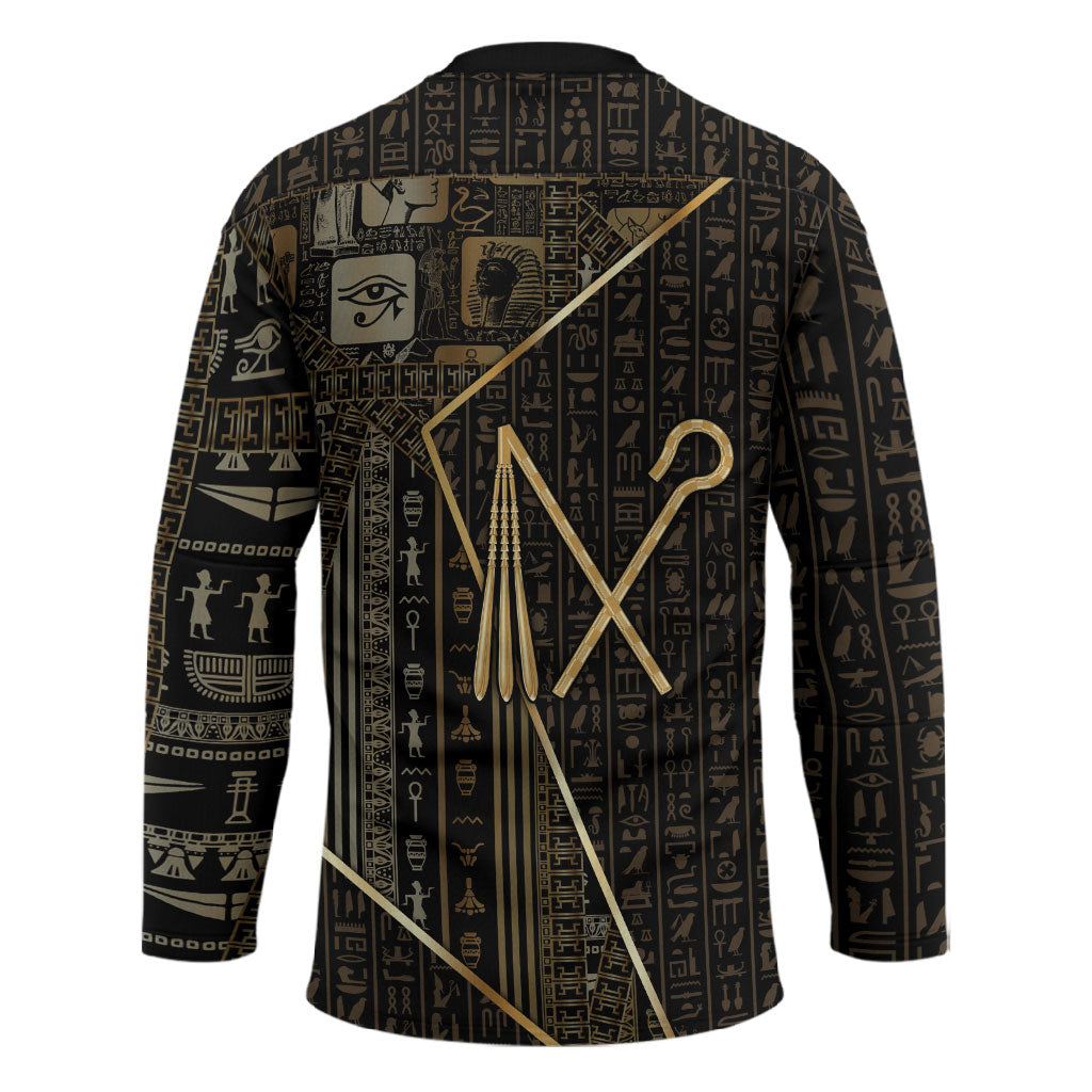 Egypt Crook And Flail Hockey Jersey Ancient Mythology Pharaoh Royalty Gold