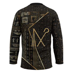 Egypt Crook And Flail Hockey Jersey Ancient Mythology Pharaoh Royalty Gold