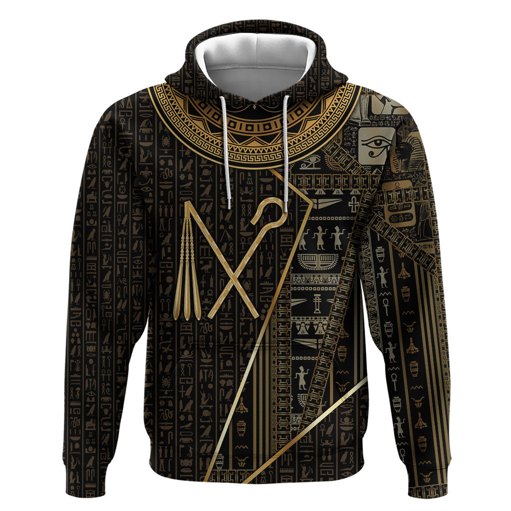 Egypt Crook And Flail Hoodie Ancient Mythology Pharaoh Royalty Gold