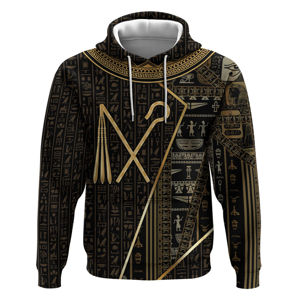 Egypt Crook And Flail Hoodie Ancient Mythology Pharaoh Royalty Gold