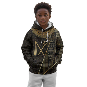 Egypt Crook And Flail Kid Hoodie Ancient Mythology Pharaoh Royalty Gold
