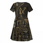 Egypt Crook And Flail Kid Short Sleeve Dress Ancient Mythology Pharaoh Royalty Gold