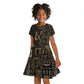 Egypt Crook And Flail Kid Short Sleeve Dress Ancient Mythology Pharaoh Royalty Gold