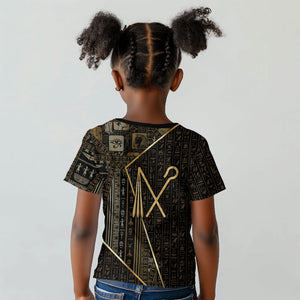Egypt Crook And Flail Kid T shirt Ancient Mythology Pharaoh Royalty Gold