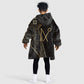 Egypt Crook And Flail Kid Wearable Blanket Hoodie Ancient Mythology Pharaoh Royalty Gold