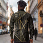 Egypt Crook And Flail Long Sleeve Button Shirt Ancient Mythology Pharaoh Royalty Gold