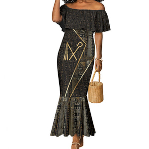 Egypt Crook And Flail Mermaid Dress Ancient Mythology Pharaoh Royalty Gold