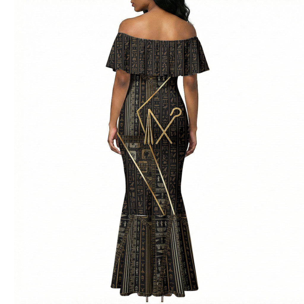 Egypt Crook And Flail Mermaid Dress Ancient Mythology Pharaoh Royalty Gold