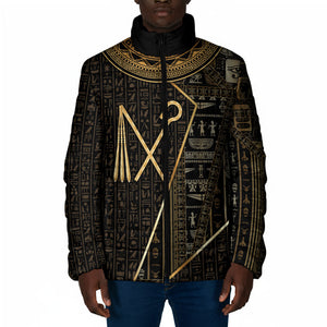 Egypt Crook And Flail Padded Jacket Ancient Mythology Pharaoh Royalty Gold