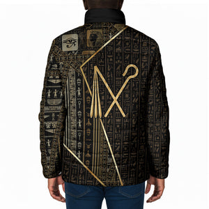 Egypt Crook And Flail Padded Jacket Ancient Mythology Pharaoh Royalty Gold