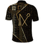 Egypt Crook And Flail Polo Shirt Ancient Mythology Pharaoh Royalty Gold