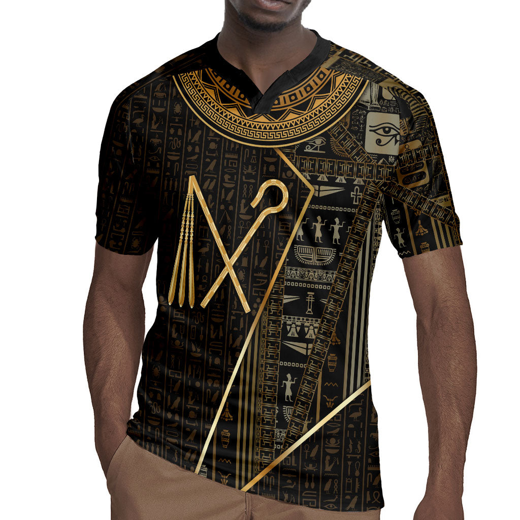 Egypt Crook And Flail Rugby Jersey Ancient Mythology Pharaoh Royalty Gold