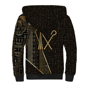 Egypt Crook And Flail Sherpa Hoodie Ancient Mythology Pharaoh Royalty Gold