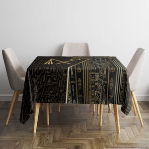 Egypt Crook And Flail Tablecloth Ancient Mythology Pharaoh Royalty Gold