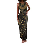Egypt Crook And Flail Tank Maxi Dress Ancient Mythology Pharaoh Royalty Gold