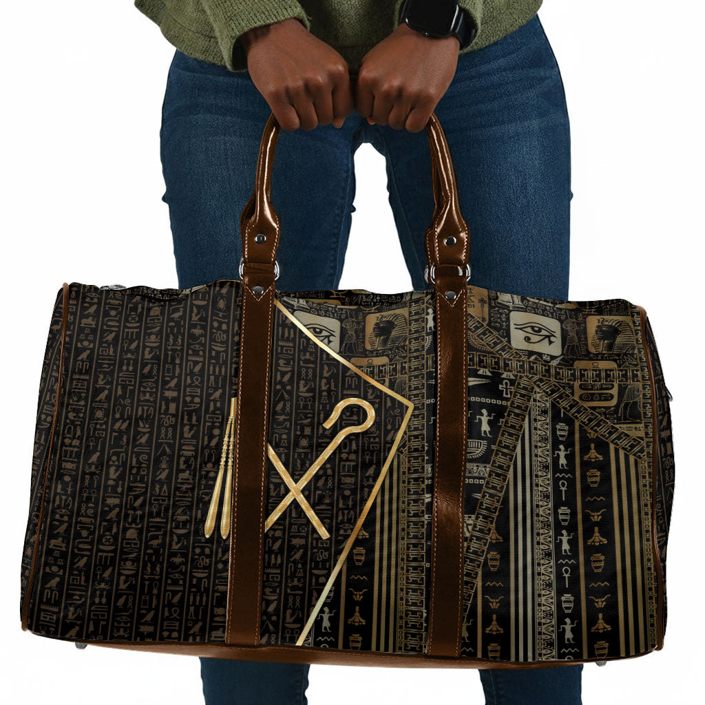 Egypt Crook And Flail Travel Bag Ancient Mythology Pharaoh Royalty Gold