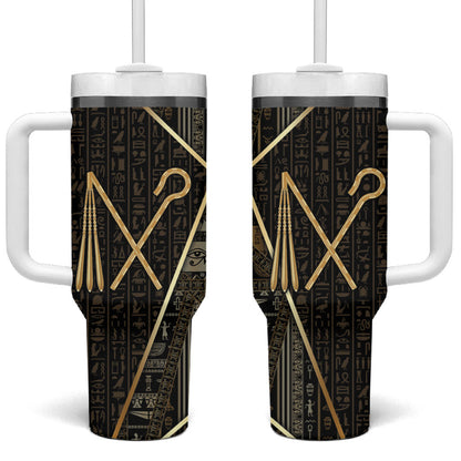 Egypt Crook And Flail Tumbler With Handle Ancient Mythology Pharaoh Royalty Gold