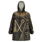 Egypt Crook And Flail Wearable Blanket Hoodie Ancient Mythology Pharaoh Royalty Gold