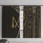 Egypt Crook And Flail Window Curtain Ancient Mythology Pharaoh Royalty Gold