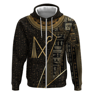 Egypt Crook And Flail Zip Hoodie Ancient Mythology Pharaoh Royalty Gold