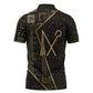 Egypt Crook And Flail Zipper Polo Shirt Ancient Mythology Pharaoh Royalty Gold