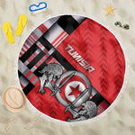Tunisia Beach Blanket Silver Lions Sports Patterns - African Pride