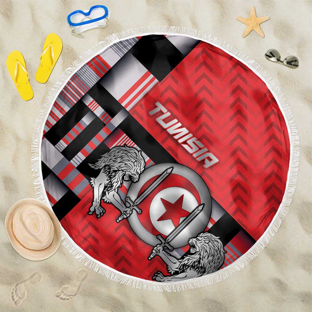 Tunisia Beach Blanket Silver Lions Sports Patterns - African Pride