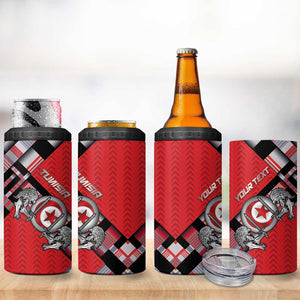 Personalized Tunisia 4 in 1 Can Cooler Tumbler Silver Lions Sports Patterns - African Pride