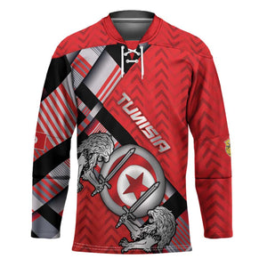 Personalized Tunisia Hockey Jersey Silver Lions Sports Patterns - African Pride
