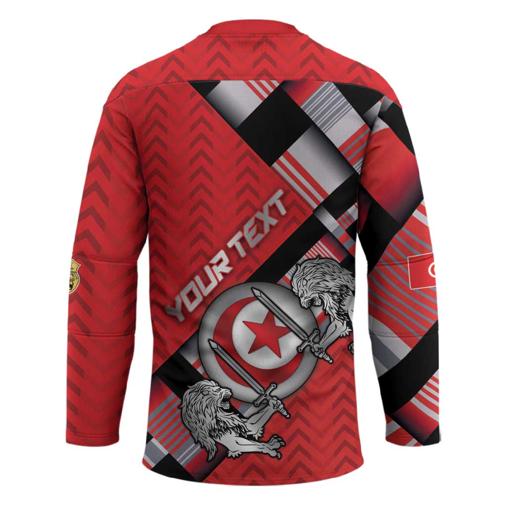 Personalized Tunisia Hockey Jersey Silver Lions Sports Patterns - African Pride