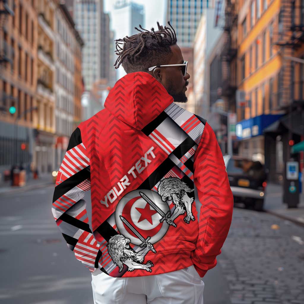Personalized Tunisia Hoodie Silver Lions Sports Patterns - African Pride