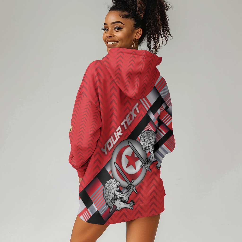 Personalized Tunisia Hoodie Dress Silver Lions Sports Patterns - African Pride