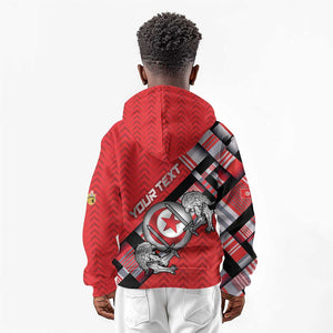 Personalized Tunisia Kid Hoodie Silver Lions Sports Patterns - African Pride