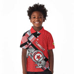 Personalized Tunisia Kid Polo Shirt Silver Lions Sports Patterns - African Pride