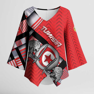 Personalized Tunisia Kimono Sleeve Blouse Silver Lions Sports Patterns - African Pride