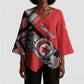 Personalized Tunisia Kimono Sleeve Blouse Silver Lions Sports Patterns - African Pride