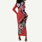 Personalized Tunisia Long Sleeve Bodycon Dress Silver Lions Sports Patterns - African Pride